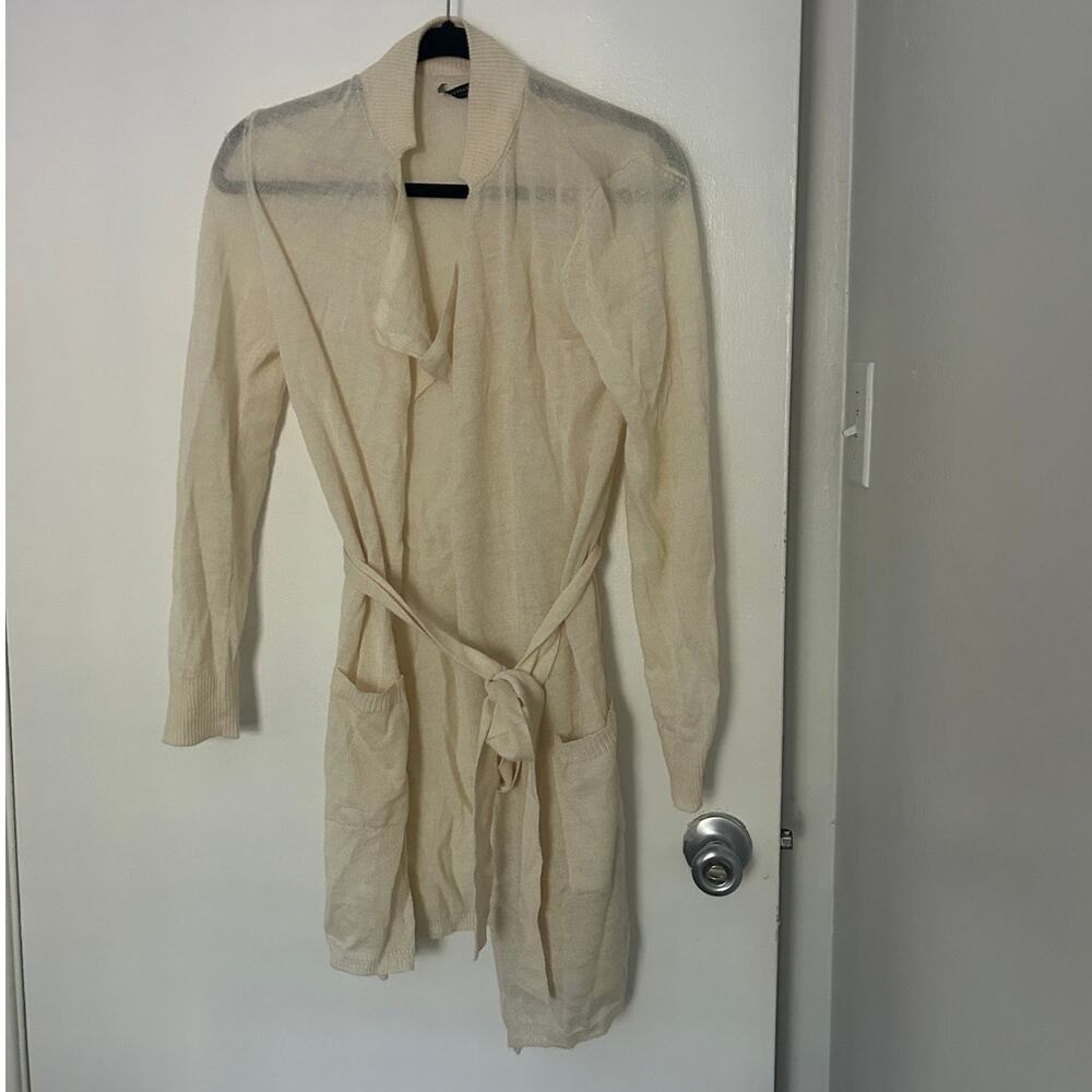 Peruvian Connection Cream Belted Cardigan- Alpaca Blend
